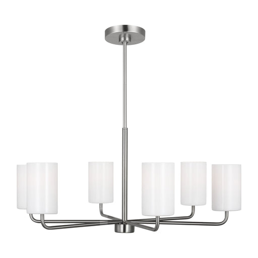 Rhett Six Light Chandelier in Brushed Steel