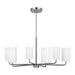 Rhett Six Light Chandelier in Brushed Steel