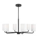 Rhett Six Light Chandelier in Midnight Black