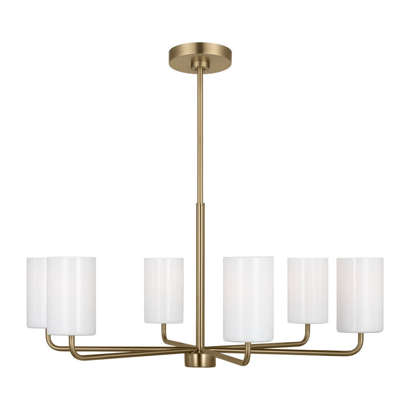 Rhett 6-Light Chandelier in Satin Brass