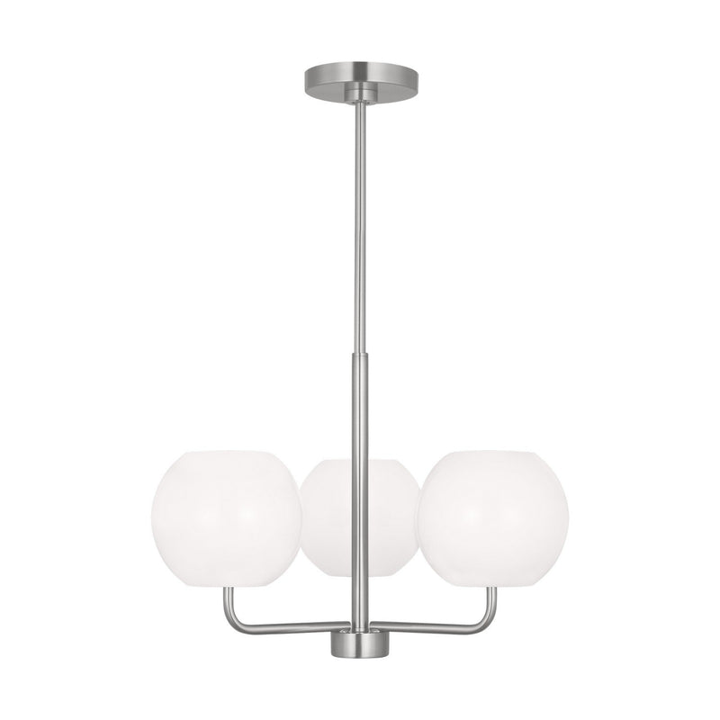 Rory 3-Light Chandelier in Brushed Steel
