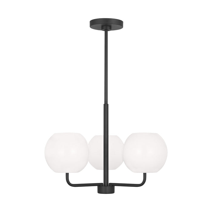 Rory Three Light Chandelier in Midnight Black