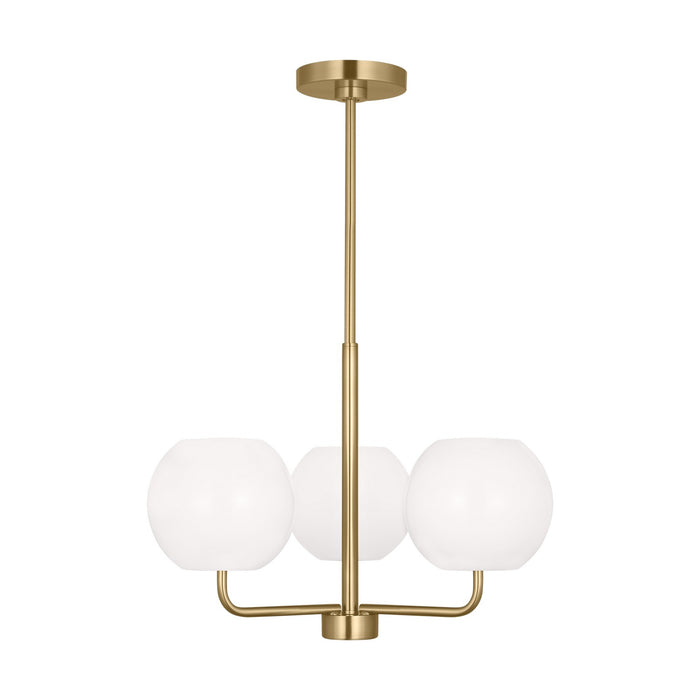 Rory Three Light Chandelier in Satin Bronze