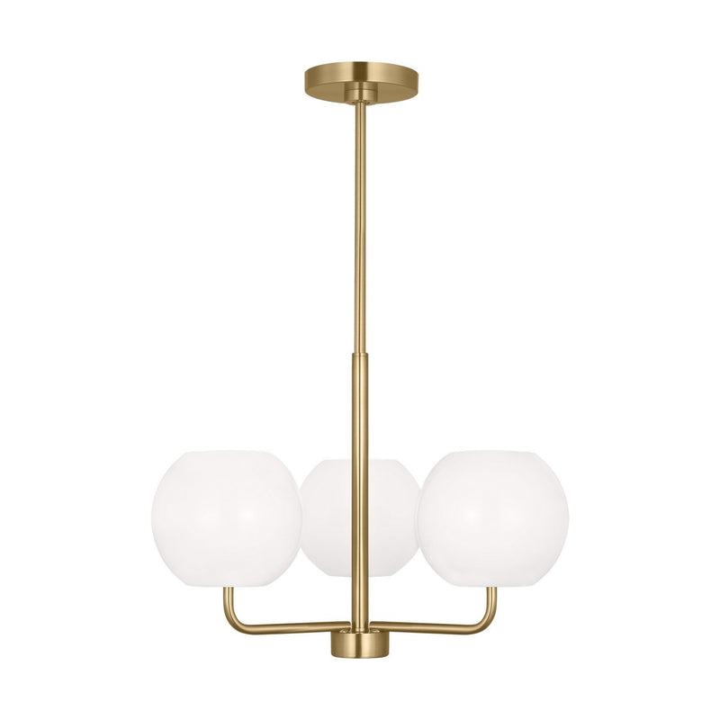 Rory 3-Light Chandelier in Satin Brass
