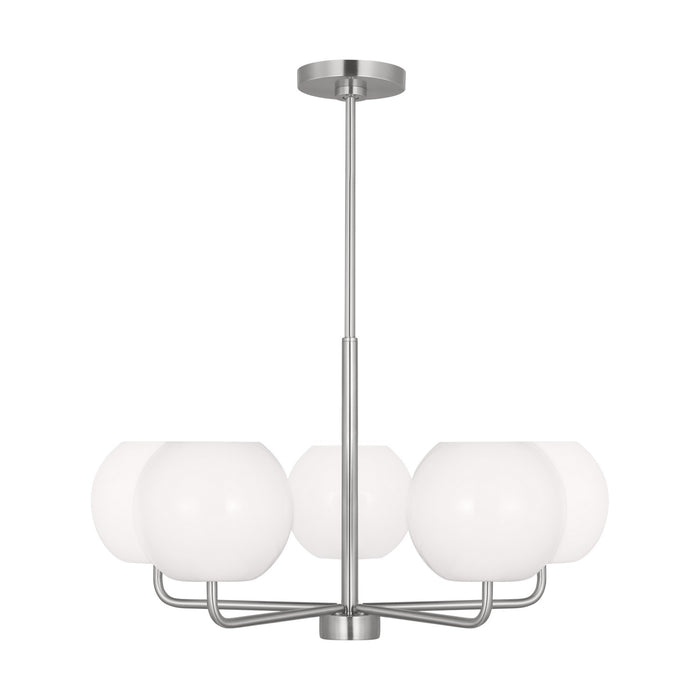 Rory Five Light Chandelier in Brushed Steel