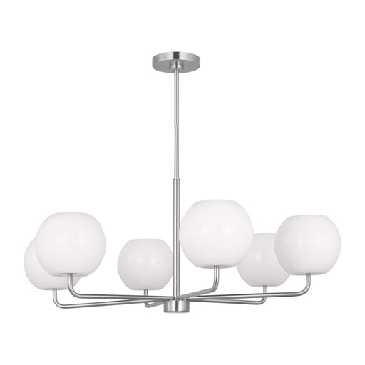 Rory Six Light Chandelier in Brushed Steel