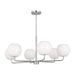 Rory Six Light Chandelier in Brushed Steel