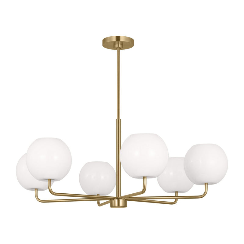 Rory 6-Light Chandelier in Satin Brass
