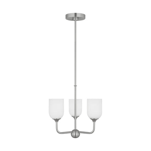 Emile 3-Light Chandelier in Brushed Steel