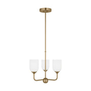 Emile 3-Light Chandelier in Satin Brass