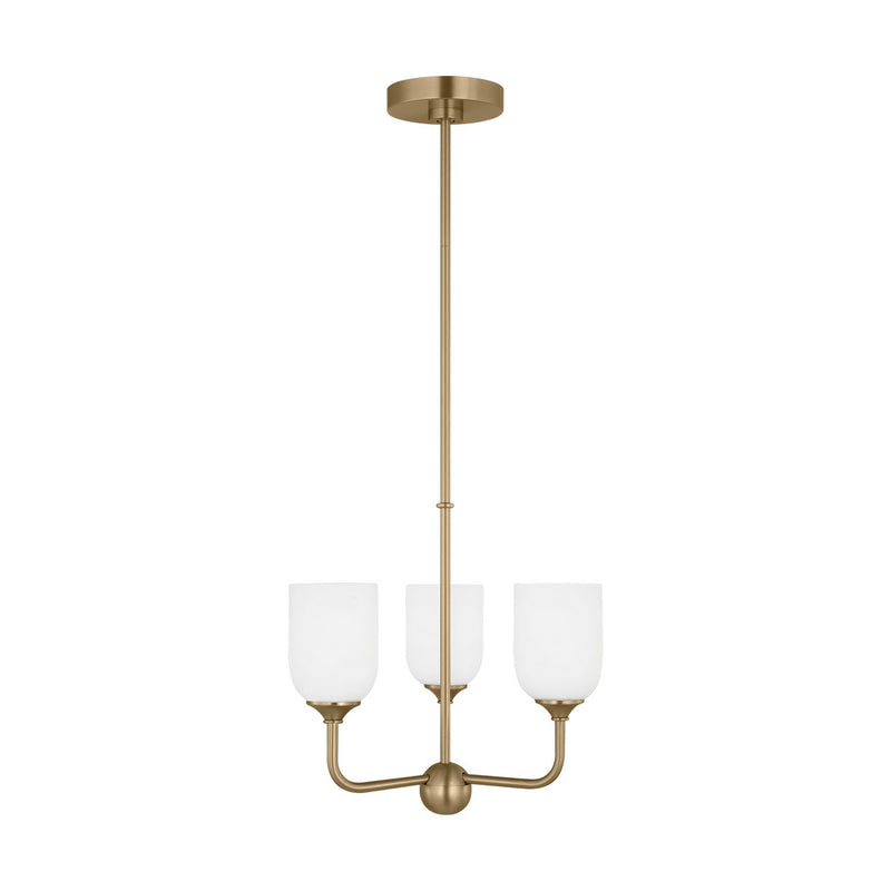 Emile 3-Light Chandelier in Satin Brass