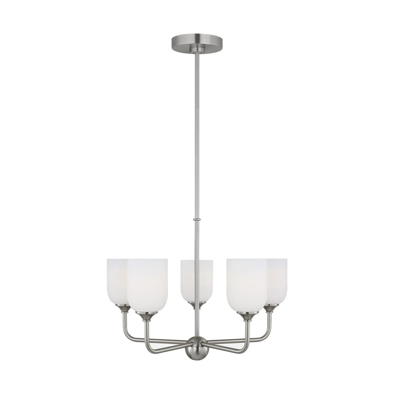 Emile 5-Light Chandelier in Brushed Steel