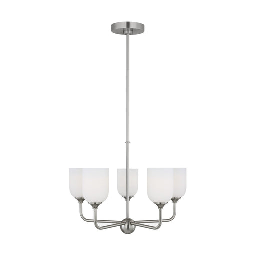 Emile 5-Light Chandelier in Brushed Steel