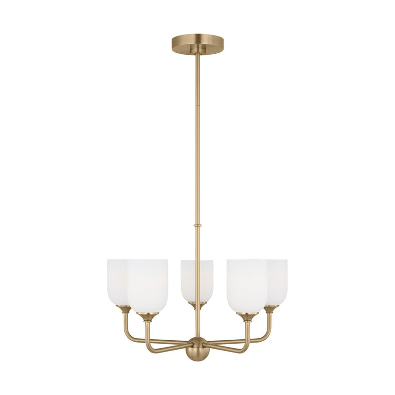 Emile 5-Light Chandelier in Satin Brass