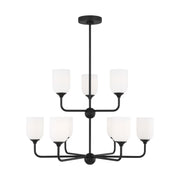 Emile 9-Light Chandelier in Midnight Black
