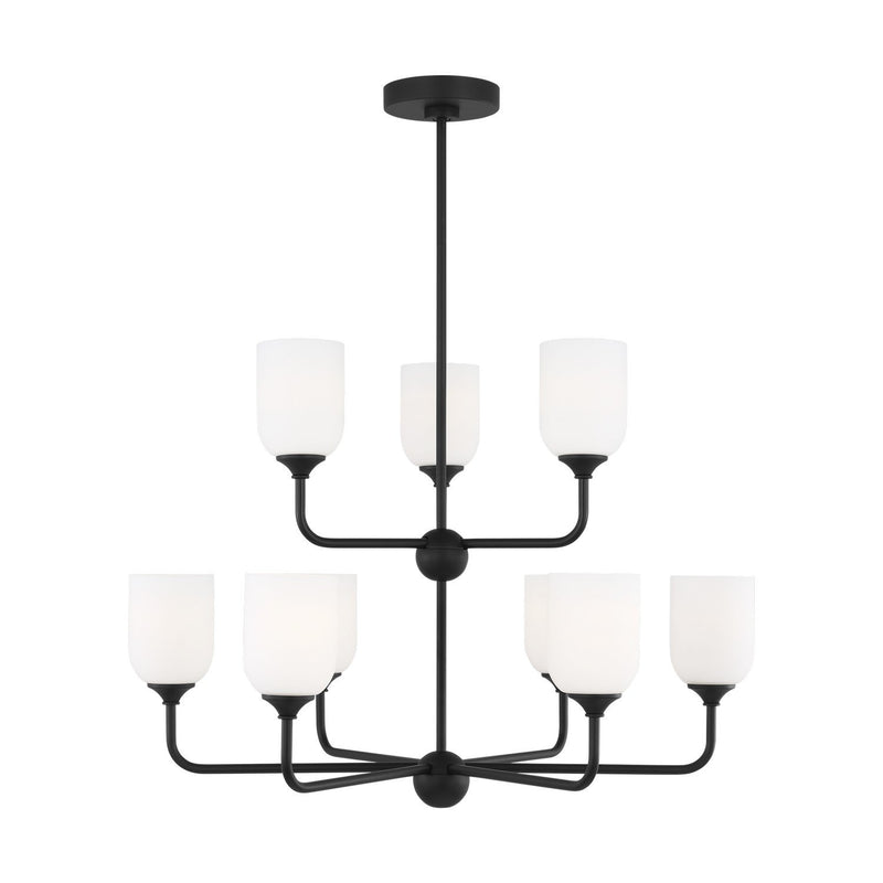 Emile 9-Light Chandelier in Midnight Black