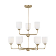 Emile 9-Light Chandelier in Satin Brass