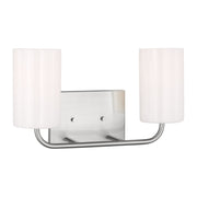 Rhett 2-Light Bath Vanity Light in Brushed Steel