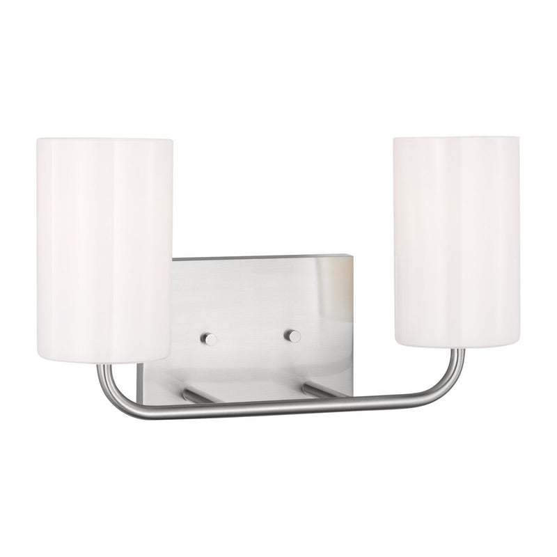 Rhett 2-Light Bath Vanity Light in Brushed Steel