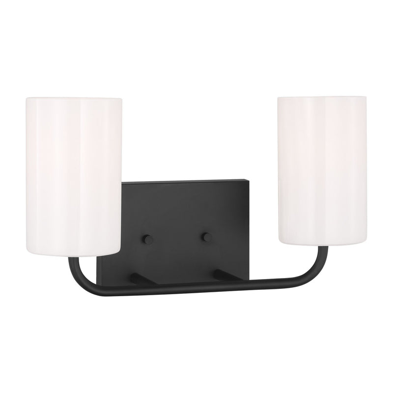 Rhett 2-Light Bath Vanity Light in Midnight Black