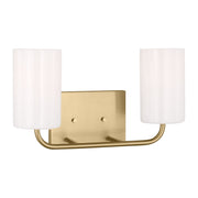 Rhett 2-Light Bath Vanity Light in Satin Brass