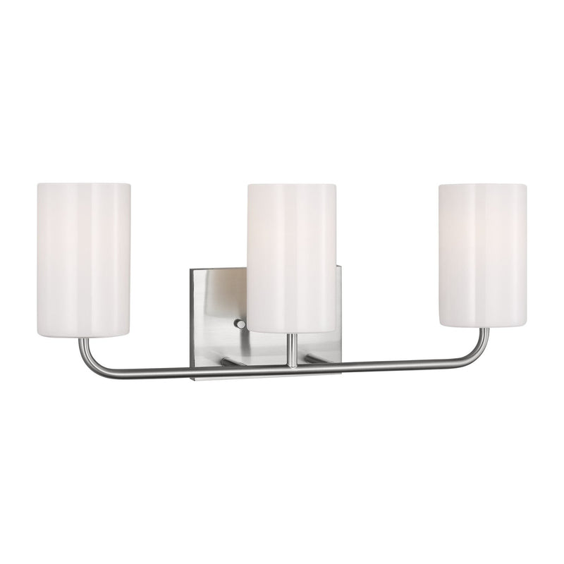 Rhett 3-Light Bath Vanity Light in Brushed Steel
