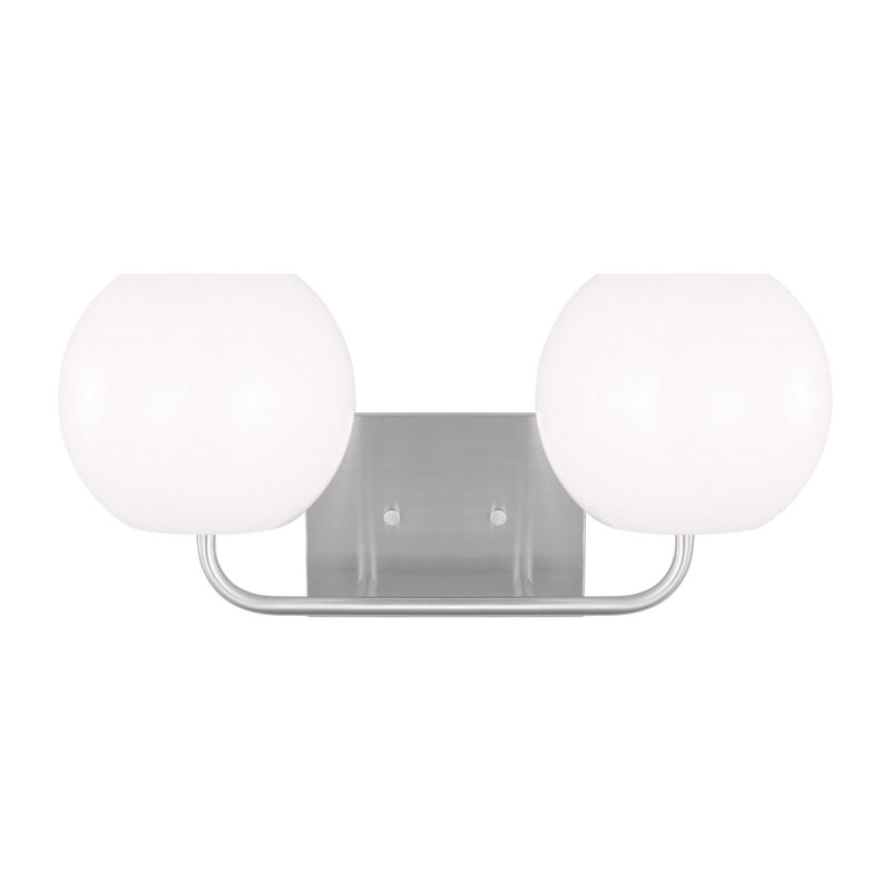 Rory 2-Light Bath Vanity Light in Brushed Steel