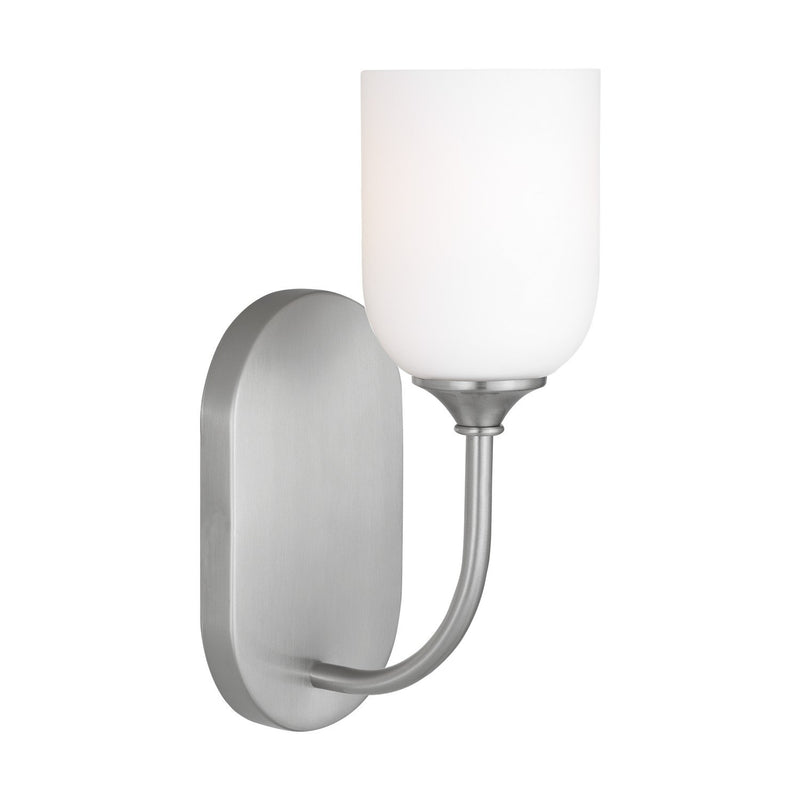 Emile Bath Sconce in Brushed Steel