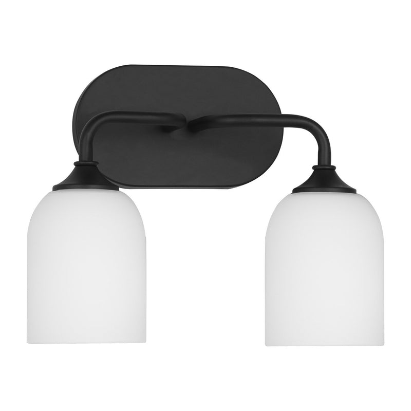 Emile 2-Light Bath Vanity Light in Midnight Black