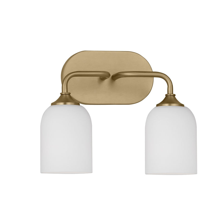 Emile 2-Light Bath Vanity Light in Satin Brass