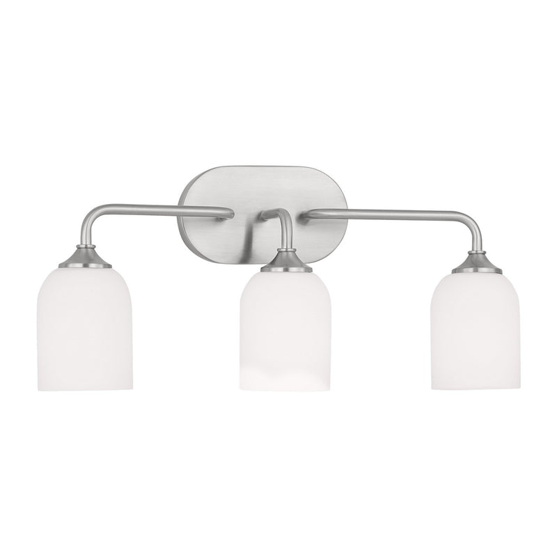 Emile 3-Light Bath Vanity Light in Brushed Steel