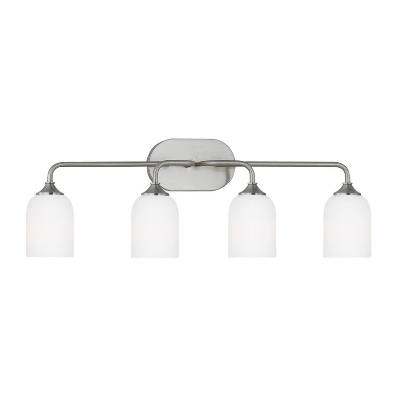 Emile 4-Light Bath Vanity Light in Brushed Steel