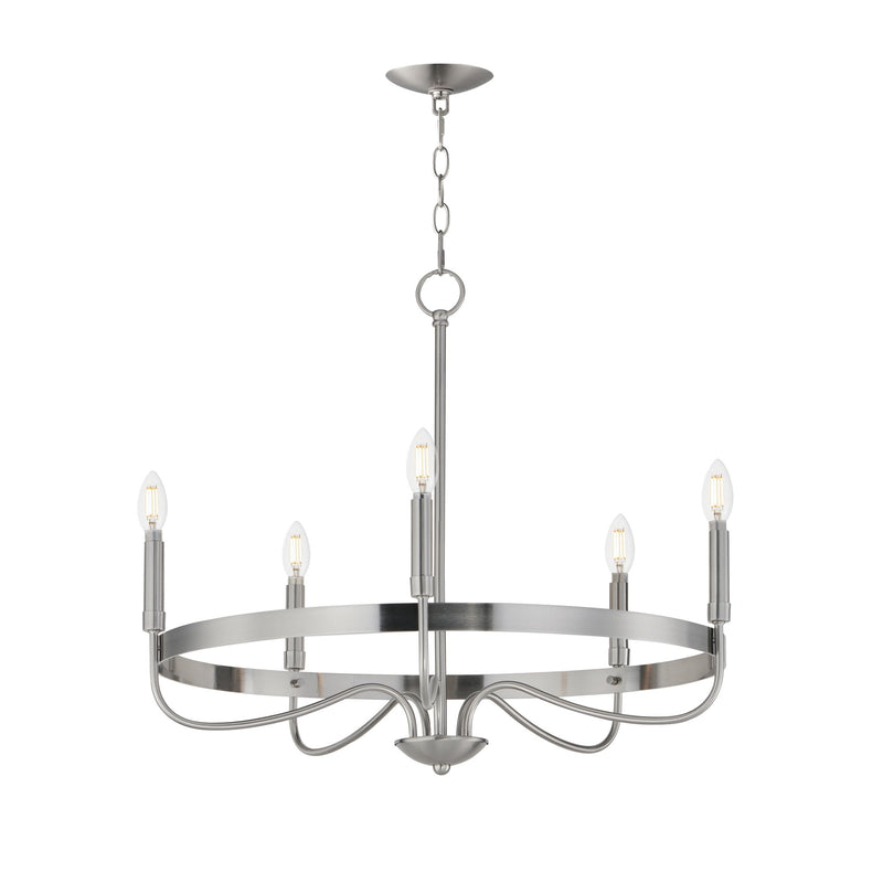 Frankie 5 Light Chandelier in Satin Nickel