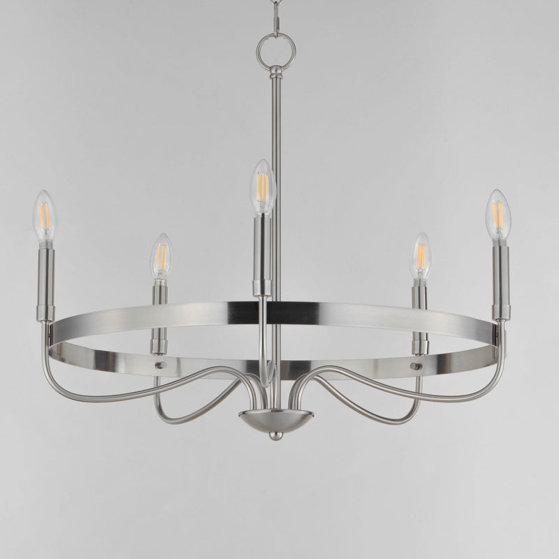 Frankie 5 Light Chandelier in Satin Nickel