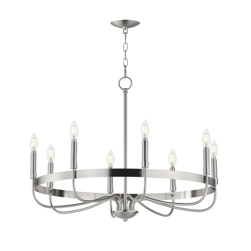 Frankie 8 Light Chandelier in Satin Nickel