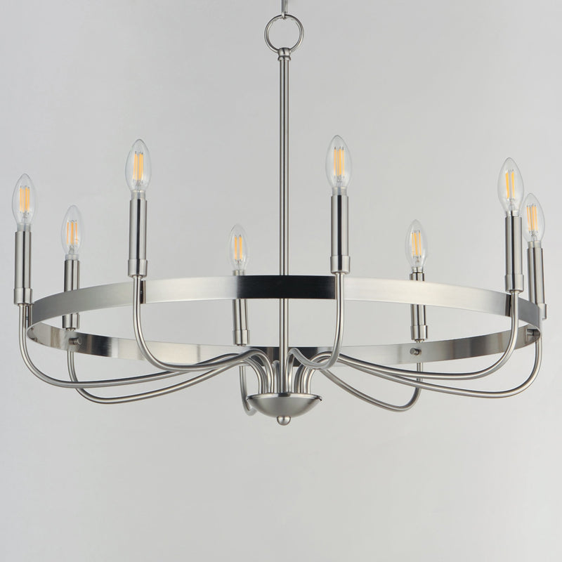 Frankie 8 Light Chandelier in Satin Nickel