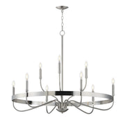 Frankie 9 Light Chandelier in Satin Nickel