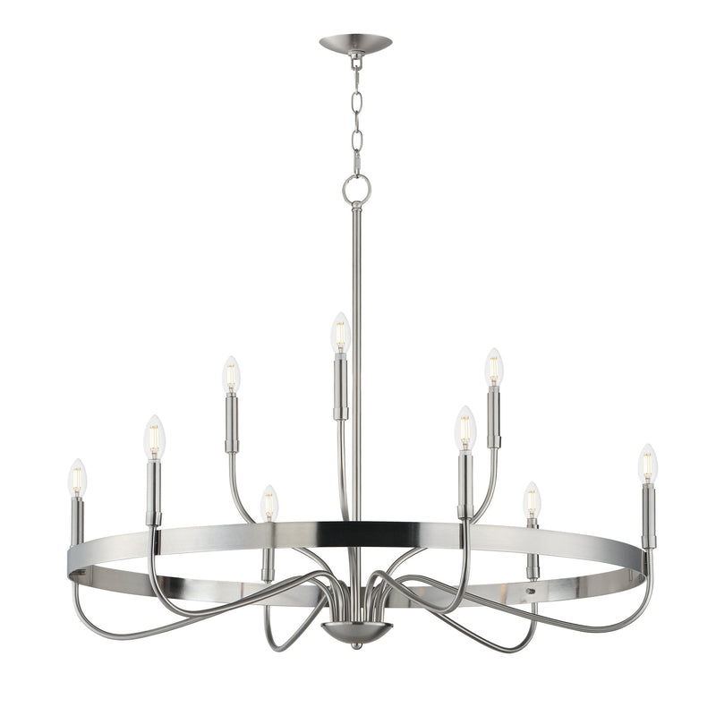 Frankie 9 Light Chandelier in Satin Nickel