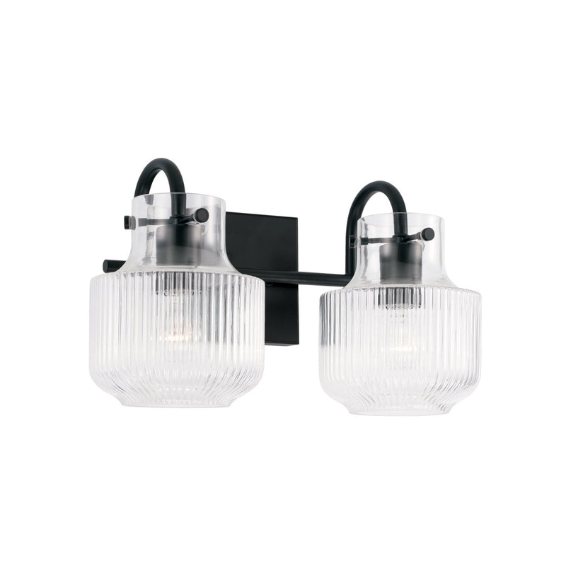Nyla 2-Light Bath Vanity Light in Matte Black