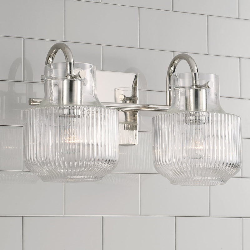 Nyla 2-Light Bath Vanity Light in Polished Nickel