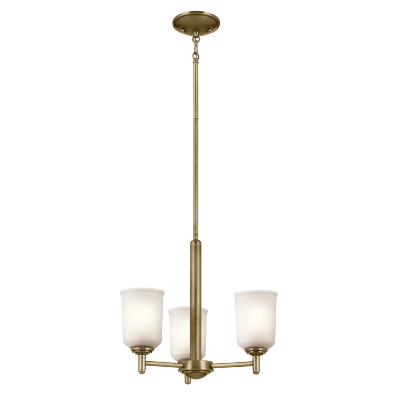 Shailene 3-Light Chandelier in Natural Brass