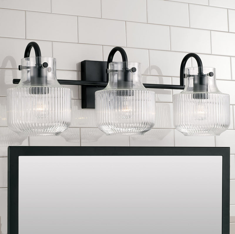 Nyla 3-Light Bath Vanity Light in Matte Black