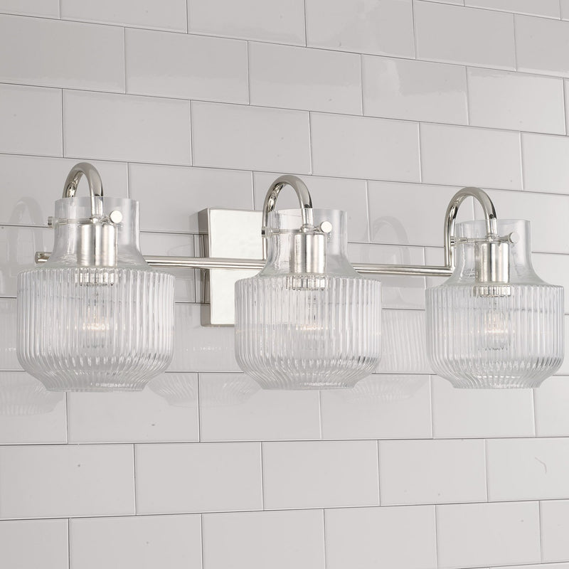 Nyla 3-Light Bath Vanity Light in Polished Nickel