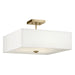 Shailene 3-Light Semi-Flush Mount in Natural Brass - Lamps Expo