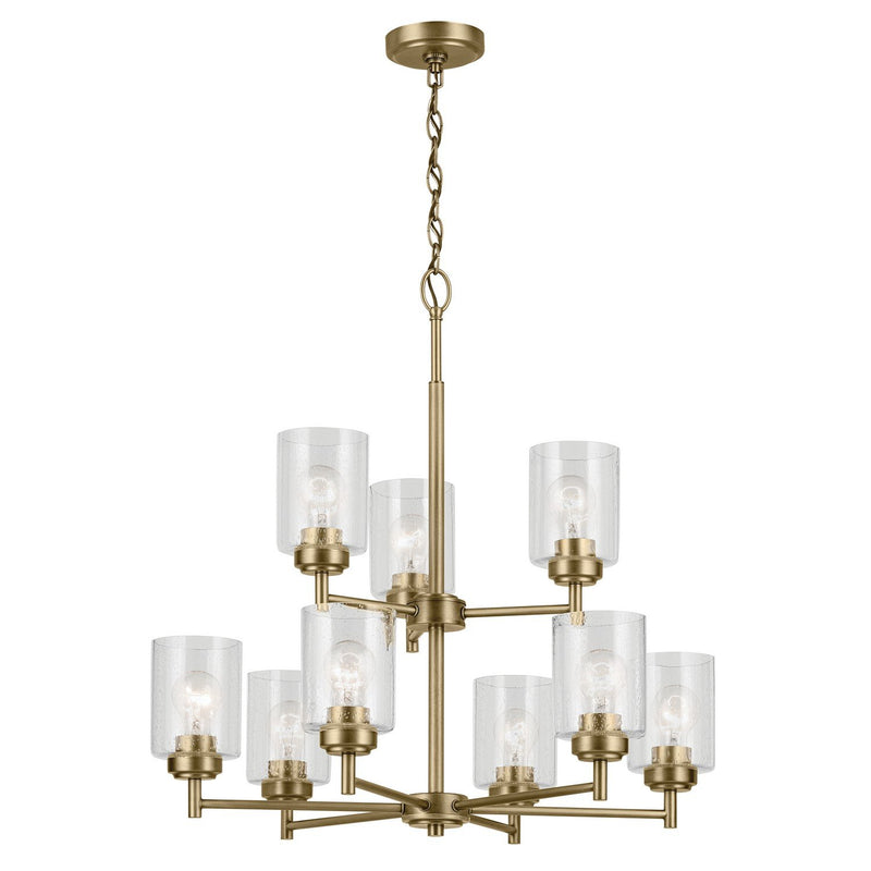 Winslow 9-Light Two-Tier Chandelier in Natural Brass