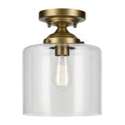 Winslow Semi-Flush Mount in Natural Brass