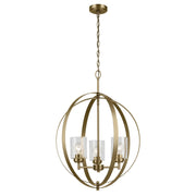 Winslow 3-Light Chandelier in Natural Brass