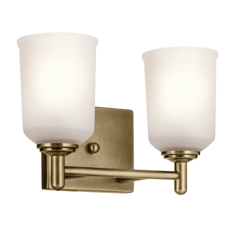 Shailene 2-Light Bath Vanity Light in Natural Brass