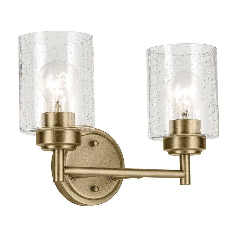 Winslow 2-Light Bath Vanity Light in Natural Brass