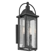 Harbor Row 2-Light Outdoor Wall Lantern in Textured Black